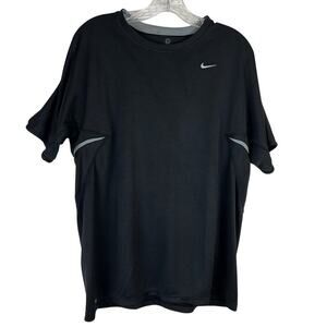 Nike Mens Fit Dry Short Sleeve Top Size Large Black Shirt Activewear Gym 219689